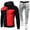 Black, variant on Sweatsuits For Men Set 2 Piece Big And Tall, Men's Tracksuits Outfit Adult Outfits Hooded Athletic Tracksuit Jogging Suit (XXL,Red)