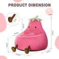 thumbnail image 4 of edx Bean Bag Chair for Kids, Soft Faux Rabbit Fur Fabric, Removable Washable Cover, Eggplant Lazy Chair for Bedroom Living Room, 24 Inch, Rose Red, 4 of 7