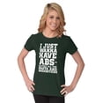 thumbnail image 5 of Want Abs Funny Working Out Cardio Gym Women's T Shirt Ladies Tee Brisco Brands M, 5 of 6