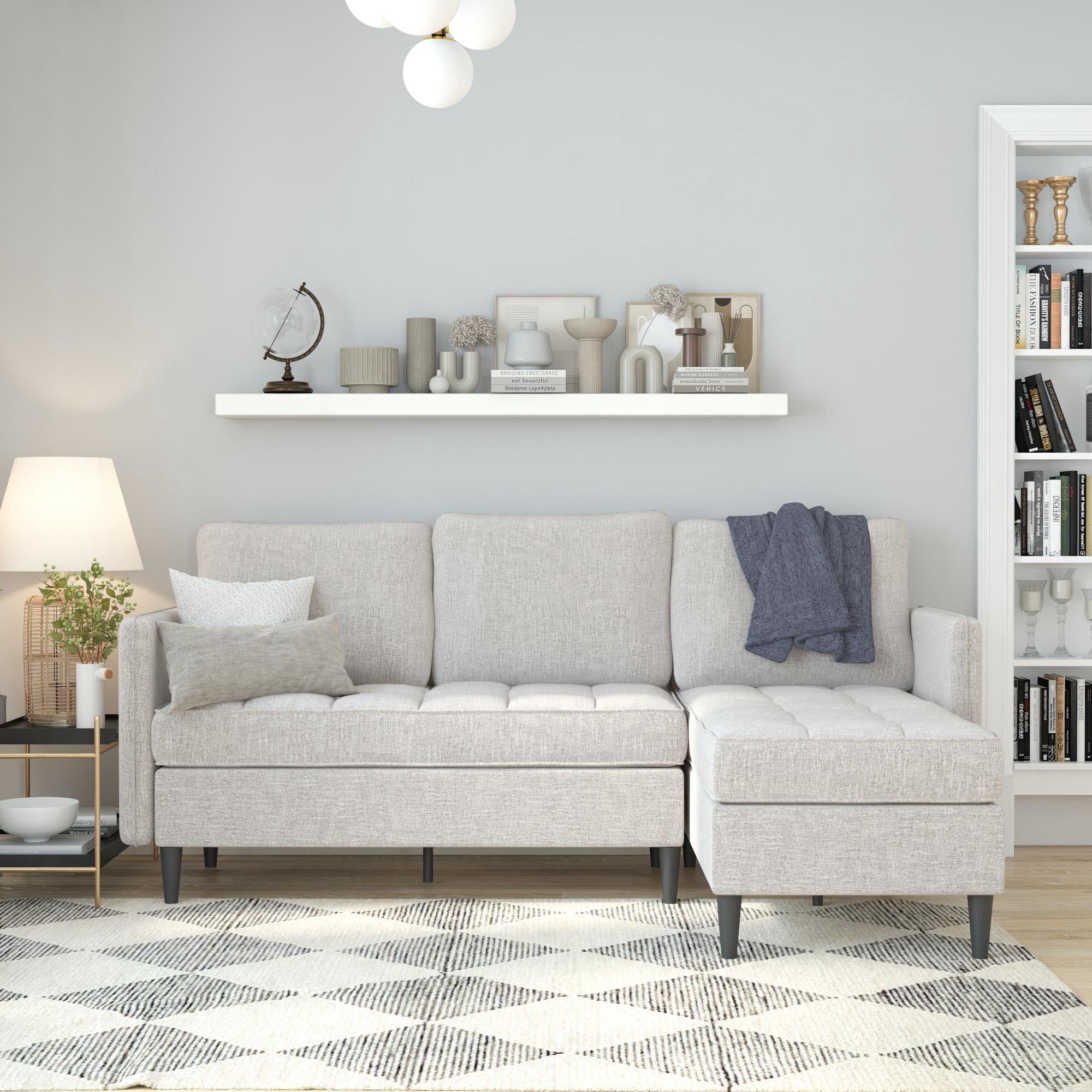 DHP Xandor Modular Sectional Sofa with Storage Chaise, Oat Linen