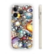 thumbnail image 1 of Elegante funda para teléfono plateada mate de doble capa con gráficos divertidos: perfecta para iPhone 15 Pro Max 14 13 12 Pro 11, 1 of 4