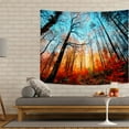 thumbnail image 2 of EpicGadget Fall Forest Large Tapestry Wall Hanging Art Sunset Nature Landscape Wall Hanging Autumn Forest Trippy Tapestry Yellow Trees Tapestries Beach Blanket Bedroom Living Room Dorm Decorations, 2 of 5