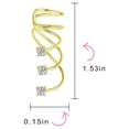 thumbnail image 4 of Bling Jewelry Triple Spiral CZ Crawlers Wire CZ Ear Cuff Pin Earring Gold Sterling Silver, 4 of 6