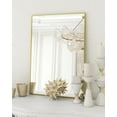 thumbnail image 4 of Lumora 36" x 24.2" Rectangular Bathroom Mirror With Aluminium Alloy Frame Wall Mounted, Gold, 4 of 5