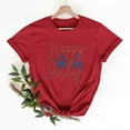 thumbnail image 2 of Summer Save 4Th Of July Patriotic Shirt For Women Independence Day Tee Usa Flag Star Stripe Tops Regular Size Slim Fitted Tee Shirts Round Neck T-Shirts Rolled Sleeve Shirt Boho Beach Holiday Outfit, 2 of 7