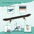 thumbnail image 4 of 31'' Complete Skateboard 7 Layer Canadian Maple Double Kick Deck Skateboards Figure eight gold decorated realistic blue butterflies morpho white Skate Board for Beginner Adult Gifts, 4 of 5