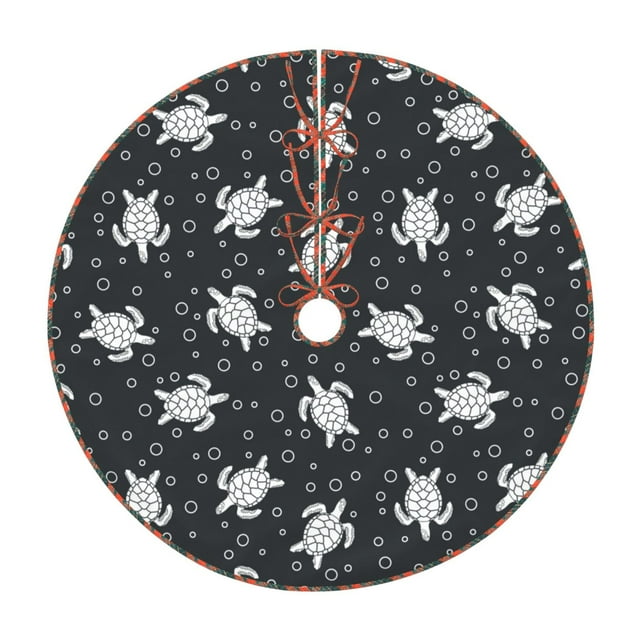 Fotbe Turtle Pattern Christmas Tree Skirt, Tree Skirts Plush Christmas Decorations, Christmas Tree Skirts Xmas Decorations Holiday Party Decor-30"