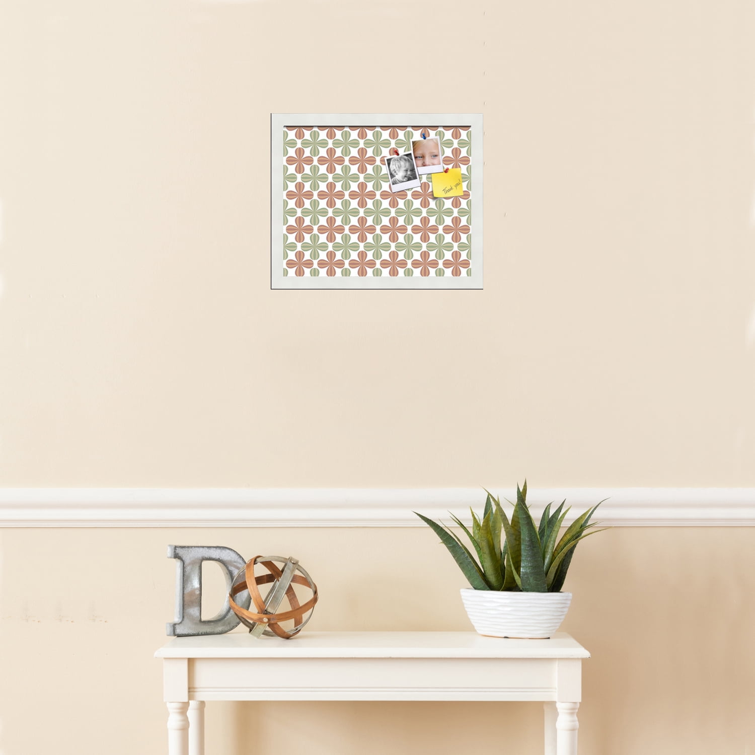 PinPix ArtToFrames 13x10 Custom Cork Bulletin Board    Poster Board Has a Fabric Style Canvas Finish, Framed in Satin White Frame (PinPix-558)
