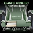 thumbnail image 6 of Misolant Gaming Chair, Fabric Gamer Chair with footrest for Adults, High Back Ergonomic Computer Game Chair with Adjustable Headrest and Massage Lumbar Support, 90-155° Recline Free, Green, 6 of 6