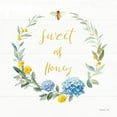 thumbnail image 2 of Nai, Danhui 12x12 White Modern Wood Framed Museum Art Print Titled - Bees and Blooms_Sweet As Honey Wreath, 2 of 4