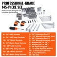 thumbnail image 6 of KFFKFF Mechanics Tool Set and Socket Set, 1/4" and 3/8" Drive Deep and Regular Sockets, Set of 145 Pcs SAE and Metric Tools with Bits, Combined Wrench, 6 of 9