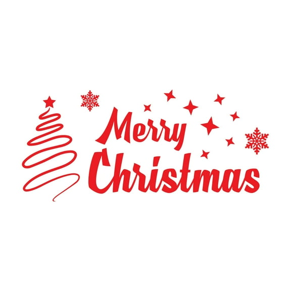 Family Merry Christmas Uplifting Sign Wall Decal Decoration Christmas Décor Vinyl Wall Decal Holiday Décoration Lasts Years and Easily Removable - Size: 10 In(W) x 5 In(H)