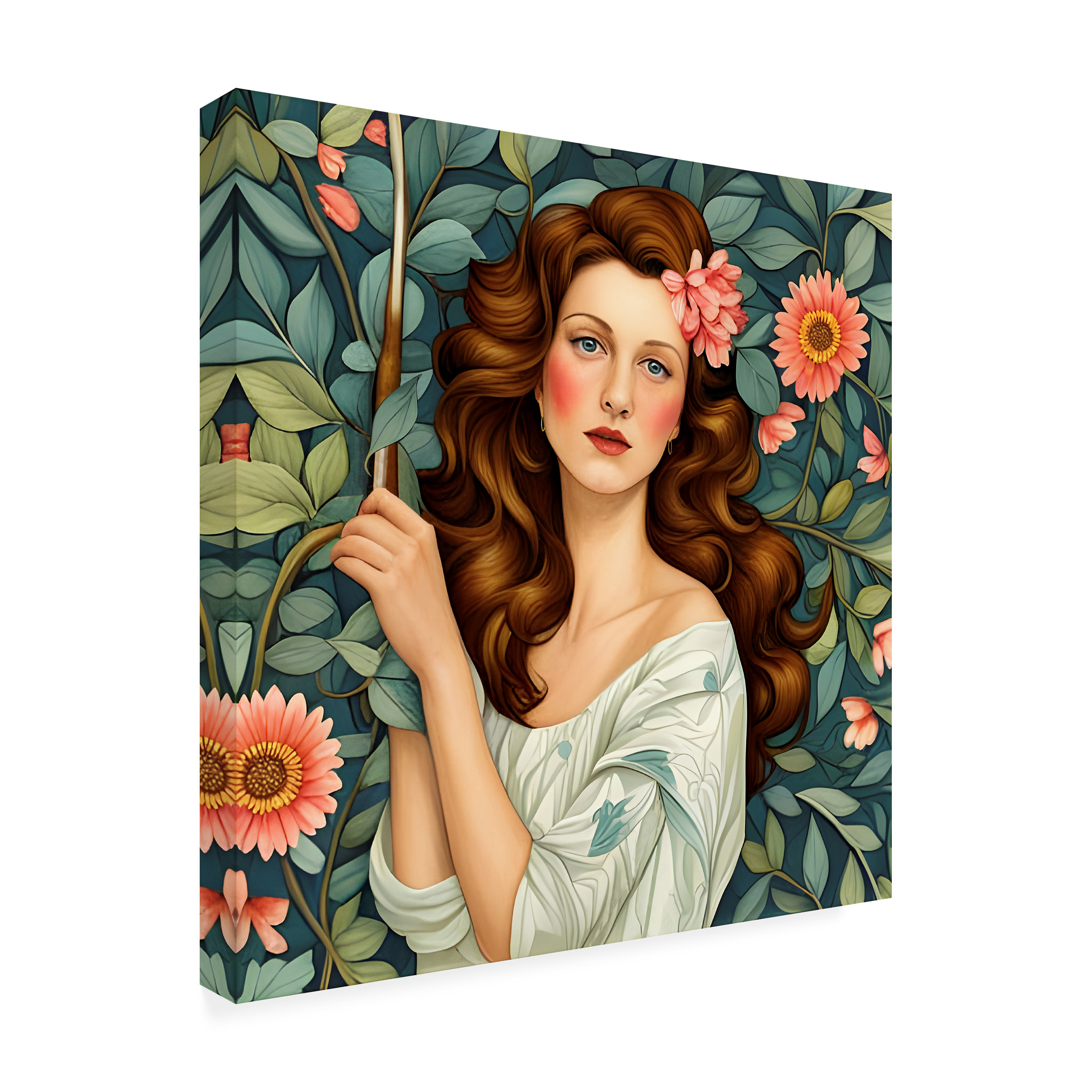 Canvas Wall Art - Tina Lavoie 'Covered With Flowers' Wall Art for Living Room, Bedroom, or Office DÃ©cor by Trademark Fine Art - 35 x 35 Inches