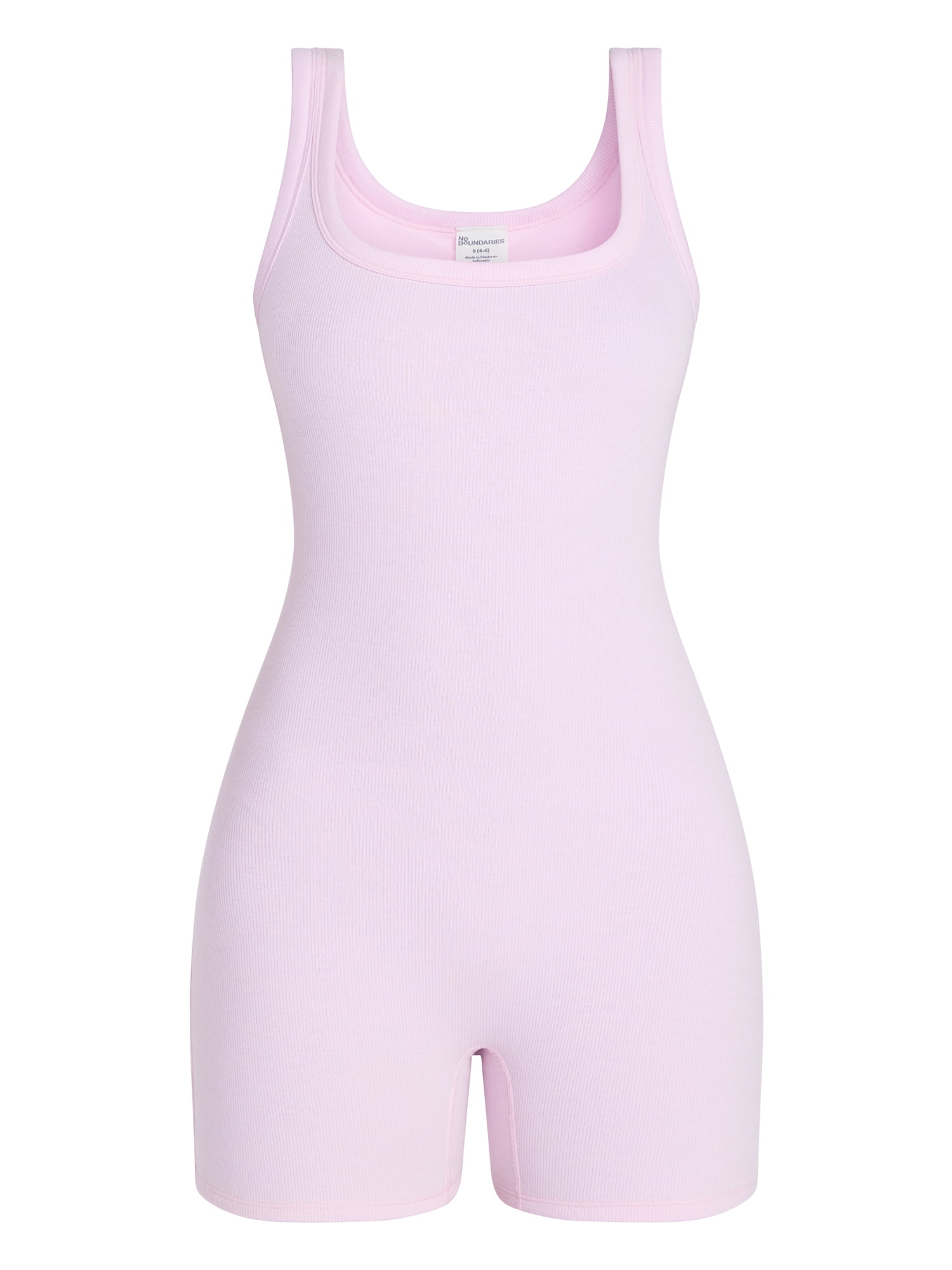 No Boundaries Cotton Stretch Ribbed Cozy Romper, Women's XS-XXXL