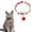 Red,35cm, variant on Cedar Bead Pet Collar for Cats Dogs Adjustable Fabric Collar with Bell Durable Chew Proof for Indoor Outdoor Use 13.8 Inch