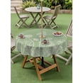 thumbnail image 4 of Outdoor Tablecloths with Umbrella Hole & Zipper, Sage Green Wildflowers Round Tablecloths 60 Inch, Modern Floral Butterfly Plant Waterproof Table Cloth, Patio/Pool/Picnic Table Covers, 4 of 8
