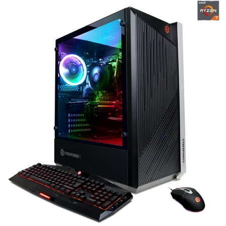 Black 1660 Double Handle - CYBERPOWERPC Gamer Master GMA8888W w/ AMD Ryzen 7 2700 3.2GHz, NVIDIA GeForce GTX 1660 6GB, 8GB Memory, 500GB NVMe SSD and Windows 10 Home 64-bit Gaming PC