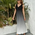 thumbnail image 3 of Ombre Black to White Shades of Grey Sleeveless Dress women's summer dress evening dresses ladies dress party night, 3 of 6