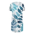 thumbnail image 3 of Hvyesh Womens Long Shirts Summer 2025 Casual Short Sleeve V Neck Shirts Loose Fit Print Oversized Tshirts Tunic Tops With Pockets, 3 of 6