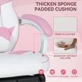 thumbnail image 4 of FULLWATT Video Gaming Chair Office Chair Ergonomic PC Computer Chair Reclining Racing Chair with High Back Swivel Executive Office Desk Chair with Extendable Footrest Adjustable Lumbar Pillow Pink, 4 of 8