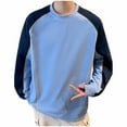thumbnail image 6 of RongHuan Men's Sweatshirt Lightweight Crewneck T-Shirt Color Block Long Sleeve Shirts Outdoor Pullover Tops, 6 of 10