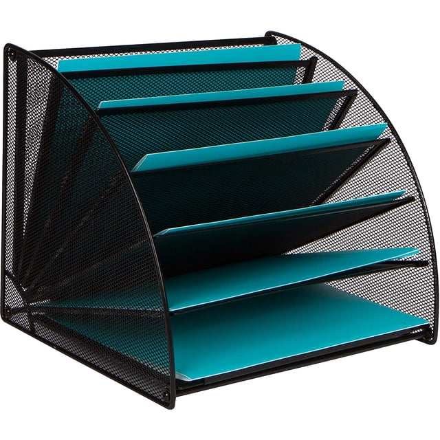 Organizador de oficina para escritorio - Organizador de escritorio en forma de abanico con 6 compartimentos para archivar papel, facturas, cartas. Organizador de archivos de escritorio para el trabaj Namotu CZBG-ST49