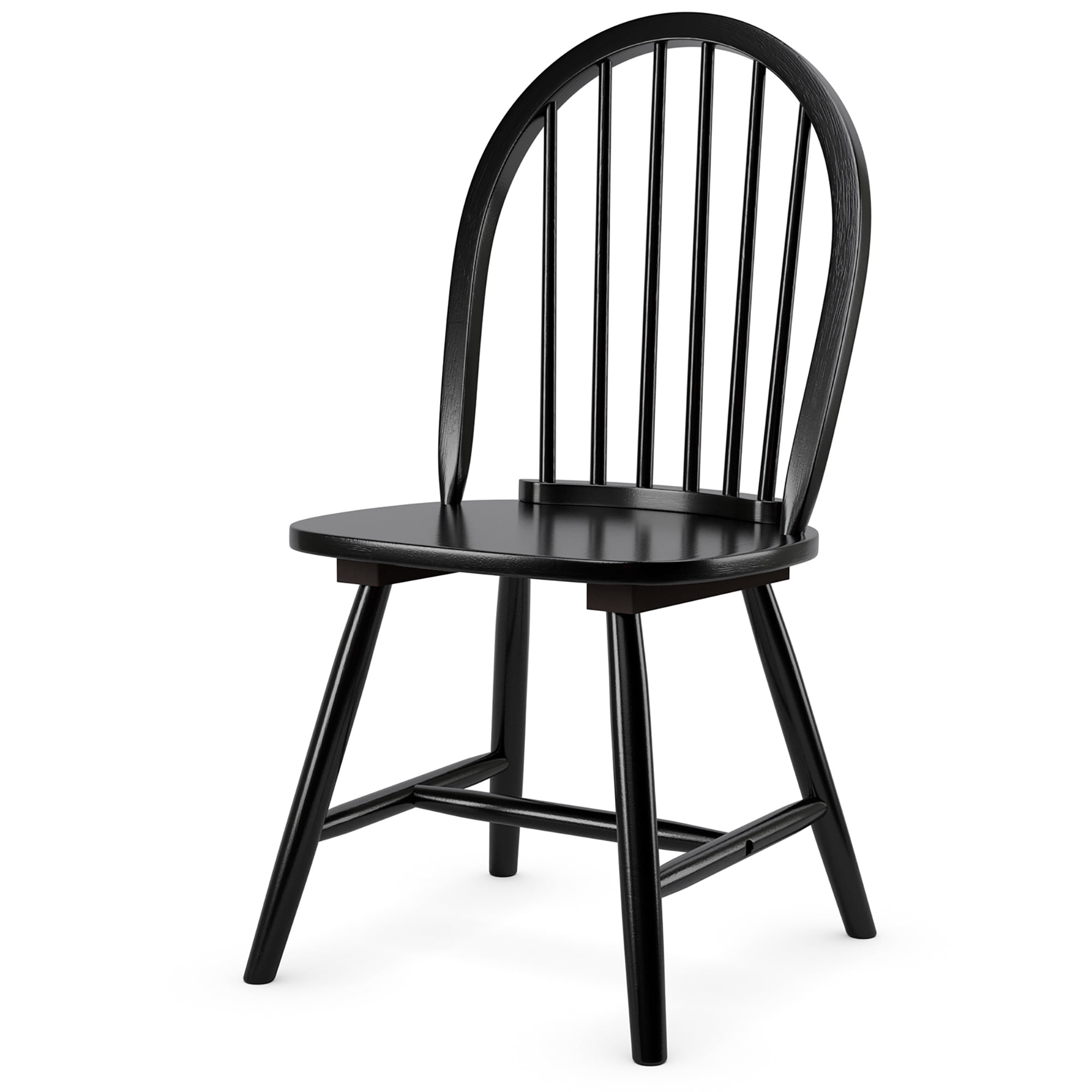 Costway Set of 2 Vintage Windsor Dining Side Chair Wood Spindleback Kitchen Room Black