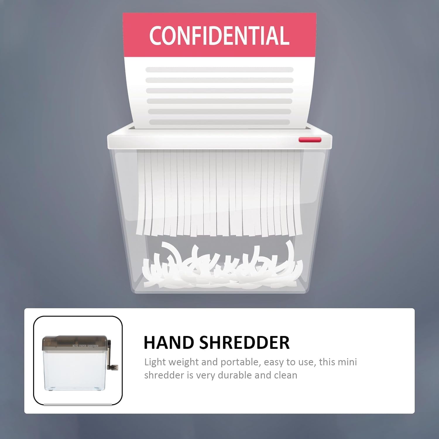 Manual Mini Paper Shredder A6 Desktop Handheld Documents Cutter Portable Office Home Paper Cutting Machine