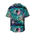 thumbnail image 2 of KLL Watercolor Mandala Print Men's Shirt Short Sleeve Button Down Summer Cuba Beach Shirts- XX-Large, 2 of 7