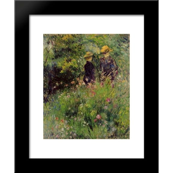 Conversation in a Rose Garden 20x24 Framed Art Print by Renoir, Pierre Auguste