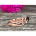 thumbnail image 5 of 2 Pcs 10k Rose Gold 2.55 Carat 7mm Cushion Cut Black Diamond Moissanite Engagement Ring Set Solid 10k rose gold Bridal set Custom Made Flaming Jewelry Twisted Across Matching Band, 5 of 5