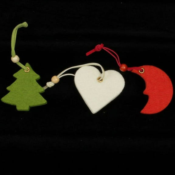 The Ribbon People Club Pack of 42 Heart, Moon, and Tree Assorted Colors Felt Ornaments