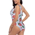 thumbnail image 4 of Wukai Strawberries Chic One Shoulder Swimwear with Ruffle Design and Tummy Control Skirt: Fashionable, Supportive, Comfortable for Beach-Large, 4 of 7