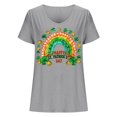 thumbnail image 4 of JURANMO Sales Today Clearance Prime Only St. Patrick's Day T Shirt for Women Lucky Clover Graphic Tees Casual Loose Fit Irish Shirts Cute U Neck Tunic Tops Blouse Gray M, 4 of 5