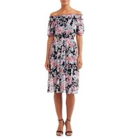Women's Smocked Off the Shoulder Midi Dress
