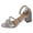 Silver, variant on Rokment Braided Metallic Dressy Sandals for Women Ladies Bride Wedding Stylish Simple Casual Leather Ankle Strap Chunky Block High Heels Summer Dress Shoes Gold Size 6.5