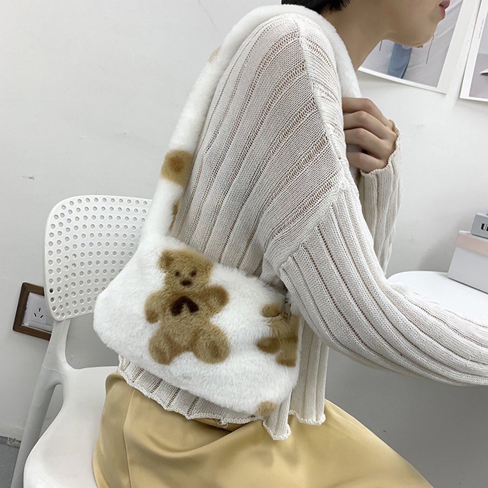 Sac D'hiver En Fourrure Douce Et Chaude Pour Femmes, Sac Seau En Peluche, Sac à Bandoulière De Grande Capacité, Sac à Main De Luxe Pour Dames, Porte-monnaie