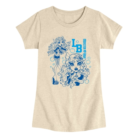Monster High - Laguna Blue Sketchy Girls' Fitted Short Sleeve Graphic T-Shirt