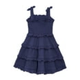 thumbnail image 3 of Planet Gold Toddler & Girls Summer Sleeveless Tiered Dress with Tie Straps, Sizes 12M-18, 3 of 6