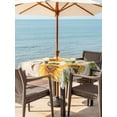 thumbnail image 2 of Outdoor Tablecloth with Umbrella Hole and Zipper, Yellow Sunflowers Square Table Cloth 60x60 Inch Waterproof Tablecloth, Country Farm Butterfly Flower Light Beige Picnic Table Cover for Patio Camping, 2 of 7
