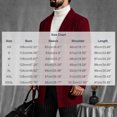 thumbnail image 5 of Men's Lapel Trench Coat Button Front Overcoat,Notched Collar Fleece Warm Outerwear Oversized Windproof Daily Casual Business Wear,Mid Lengthen,Red,M, 5 of 5