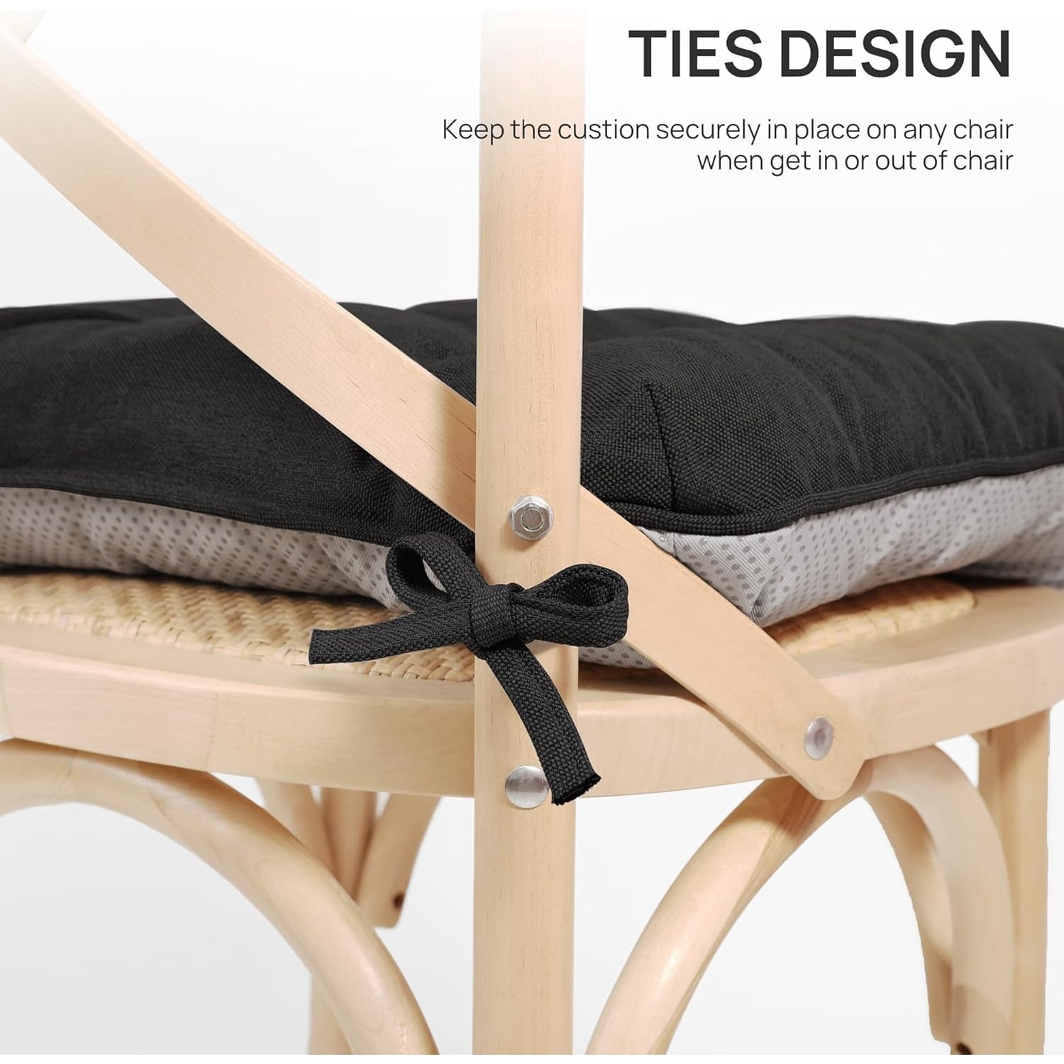 Memory Foam Chair Cushions Set of 4, Outdoor/Indoor Chair Pads for Dining Chairs 4 Pack, Seat Cushions for Kitchen, Dining Room, Office, Patio Chairs, 15.5"x15.5"x3.5"