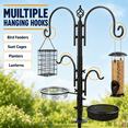 thumbnail image 6 of Pinshey® 92-Inch Bird Feeder Pole for Outdoors, 4-Hook Steel Bird Feeding Station with Bird Bath, Mesh Tray, Tube Feeder, Suet Cage and 5-Prong Base, 6 of 7
