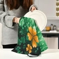 thumbnail image 6 of St. Patrick's Day Green Clover Kitchen Dish Towel Set,Drying Kitchen Towels Tea Towels Gift Set for Drying Cleaning Cooking Baking 4Pcs Wash cloth, 6 of 7