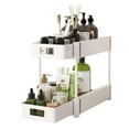 thumbnail image 1 of O’Force 2 Tiers Under Sink Organizer Storage Rack Under Counter Storage Cabinet Multi-purpose Sliding Basket Storage Rack for Bathroom Kitchen, White, 1 of 5
