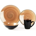 thumbnail image 3 of Stoneware Sonoma 16pc Dinnerware Set, Black + Speckled Spin Wash Mocha, 3 of 8