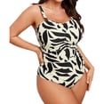 thumbnail image 1 of Krdevn Maillot de Bain Tankini Grande Taille avec Bretelles Réglables Imprimé Numérique Mode pour Femmes, 1 of 9