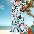 thumbnail image 4 of Vestido De Mujer Vestido Elegante Escote en V Maxi Vestido Vestidos Moda Suave para Boda (Azul Claro XL Cgtredaw para Mujer azul claro T L, 4 of 6