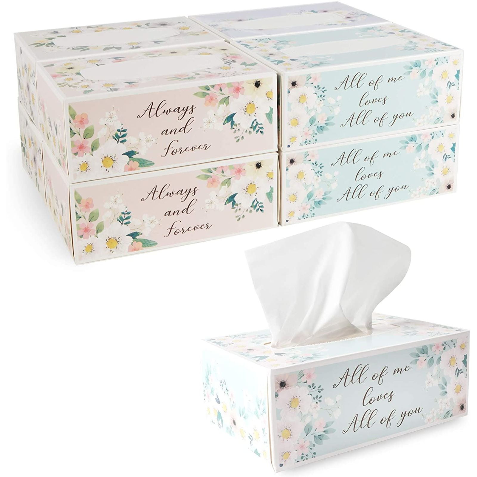 Wedding Facial Tissue Box Set, 100 Tissues Each (8 Boxes)