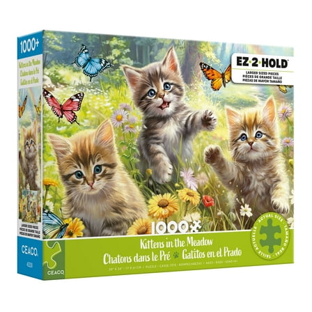 Ceaco 1000 Piece Kittens in the Meadow Interlocking Jigsaw Puzzle